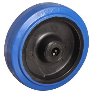 Protempo serie 13 transportwiel los zwarte PA velg blauwe elastische rubberen band ± 70 shore A 125 mm rollager 113.122.120.000