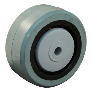 Protempo serie 14 transportwiel los zwarte PA velg grijze elastische rubberen band ± 65 shore A 125 mm kogellager RVS 114.128.120.000