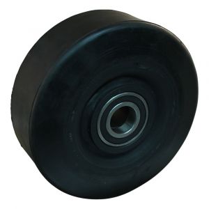 Protempo serie 18 transportwiel los stalen velg zwarte elastische rubberen band ± 72 shore A 200 mm kogellager 118.206.300.080