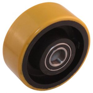 Protempo serie 28 transportwiel los gietijzeren velg PU band ± 94 shore A 125 mm kogellager 128.126.250.050