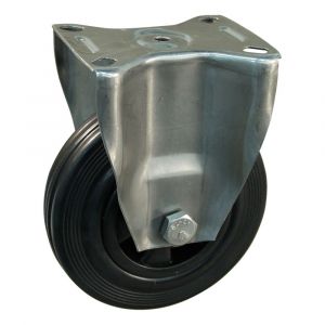 Protempo serie 01-30 bok transportwiel plaatbevestiging RVS gaffel PP velg standaard zwarte rubberen band 100 mm rollager RVS 301.109.306.000