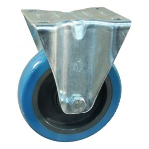 Protempo serie 21-10 bok transportwiel plaatbevestiging stalen gaffel grijze glasvezel versterkte PA velg blauwe TPU band 100 mm rollager 321.102.106.035