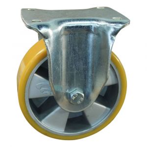 Protempo serie 29-19 bok transportwiel plaatbevestiging stalen gaffel aluminium velg PU band ± 94 shore A 80 mm kogellager 329.086.146.030