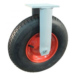 Protempo serie 51-20 bok transportwiel plaatbevestiging rode stalen velg ingelaste naaf zwarte luchtband 2.50Ax8 ET0 25 100 4.80/4.00-8 4PR V-6635 rollager 351.402.206.002