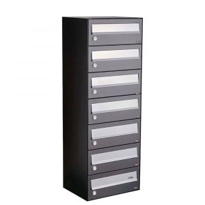 Allux Hive set postkast staal verzinkt gepoedercoat 1-breed 7-hoog antraciet 40030065_1x7