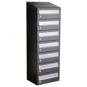 Allux Hive set postkast staal verzinkt gepoedercoat 1-breed 7-hoog met dak antraciet 40030065_1x7d