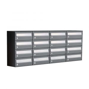 Allux Hive set postkast staal verzinkt gepoedercoat 4-breed 4-hoog antraciet 40030065_4x4