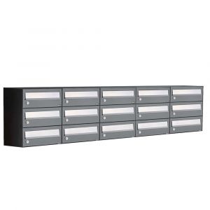 Allux Hive set postkast staal verzinkt gepoedercoat 5-breed 3-hoog antraciet 40030065_5x3