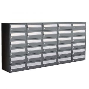 Allux Hive set postkast staal verzinkt gepoedercoat 5-breed 6-hoog antraciet 40030065_5x6