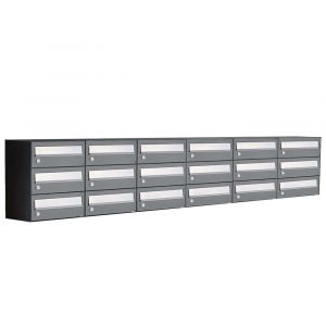 Allux Hive set postkast staal verzinkt gepoedercoat 6-breed 3-hoog antraciet 40030065_6x3