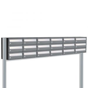 Allux Hive set postkast staal verzinkt gepoedercoat 6-breed 3-hoog op statief antraciet 40030065_6x3s