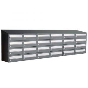 Allux Hive set postkast staal verzinkt gepoedercoat 6-breed 4-hoog met dak antraciet 40030065_6x4d