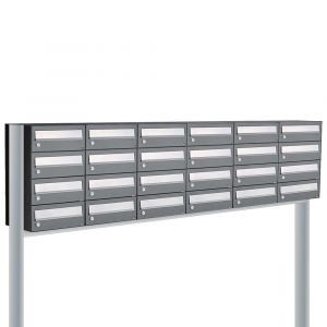 Allux Hive set postkast staal verzinkt gepoedercoat 6-breed 4-hoog op statief antraciet 40030065_6x4s