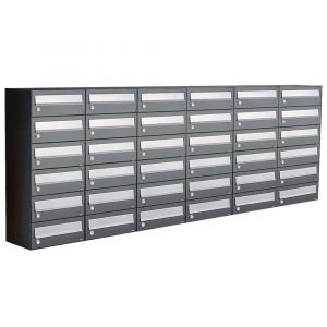 Allux Hive set postkast staal verzinkt gepoedercoat 6-breed 6-hoog antraciet 40030065_6x6