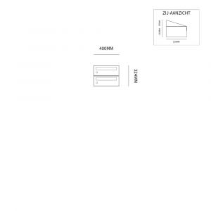 Allux Hive set postkast staal verzinkt gepoedercoat 1-breed 2-hoog zwart 40030070_1x2