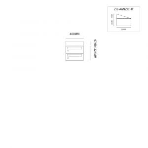 Allux Hive set postkast staal verzinkt gepoedercoat 1-breed 2-hoog met dak zwart 40030070_1x2d