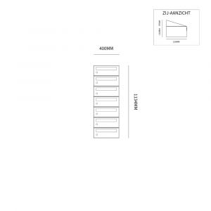 Allux Hive set postkast staal verzinkt gepoedercoat 1-breed 7-hoog zwart 40030070_1x7