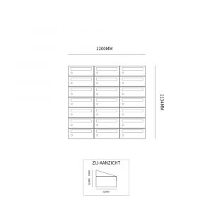 Allux Hive set postkast staal verzinkt gepoedercoat 3-breed 7-hoog zwart 40030070_3x7