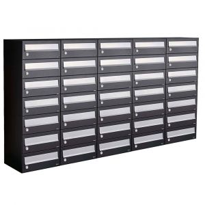 Allux Hive set postkast staal verzinkt gepoedercoat 5-breed 7-hoog zwart 40030070_5x7