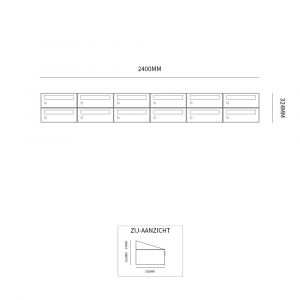 Allux Hive set postkast staal verzinkt gepoedercoat 6-breed 2-hoog antraciet 40030065_6x2