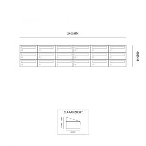 Allux Hive set postkast staal verzinkt gepoedercoat 6-breed 3-hoog zwart 40030070_6x3