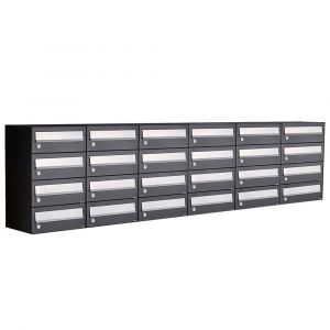 Allux Hive set postkast staal verzinkt gepoedercoat 6-breed 4-hoog zwart 40030070_6x4