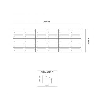 Allux Hive set postkast staal verzinkt gepoedercoat 6-breed 5-hoog zwart 40030070_6x5