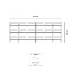 Allux Hive set postkast staal verzinkt gepoedercoat 6-breed 6-hoog antraciet 40030065_6x6