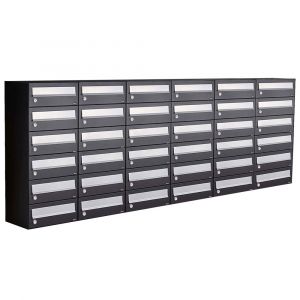 Allux Hive set postkast staal verzinkt gepoedercoat 6-breed 6-hoog zwart 40030070_6x6