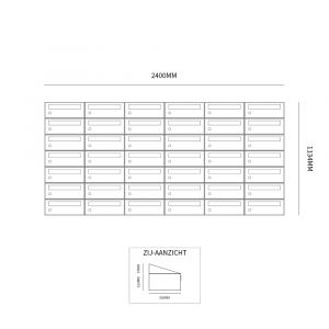 Allux Hive set postkast staal verzinkt gepoedercoat 6-breed 7-hoog zwart 40030070_6x7