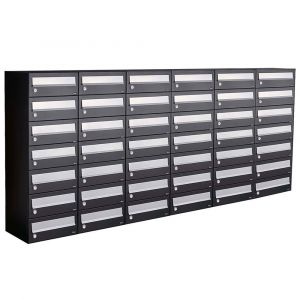 Allux Hive set postkast staal verzinkt gepoedercoat 6-breed 7-hoog zwart 40030070_6x7