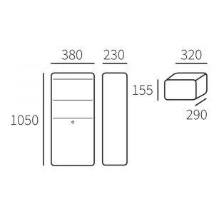 Allux 600 pakketzuil pakketbrievenbus Ruko zwart 40060170