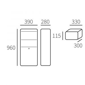 Allux 800 pakketzuil pakketbrievenbus zwart achteruitname 40080170