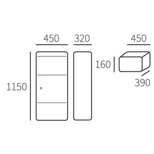 Allux 800L pakketzuil antraciet 40080265