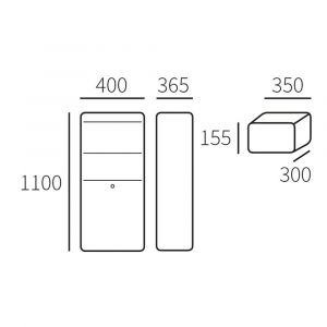 Allux Bjorn pakketzuil zwart 40450001