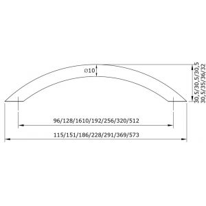 Didheya Boog meubelgreep 256 mm inox 51163256