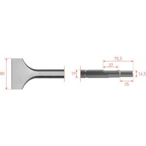 Rotec 215.3 zeskant spadebeitel 19/16,5x35 mm 80x300 mm 215.3040