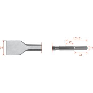 Rotec 215.4 zeskant spadebeitel 21/19x61 mm 50x300 mm 215.4015