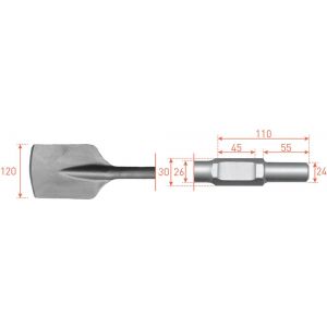 Rotec 215.52 zeskant spadebeitel 30/24x55 mm 120x400 mm 215.5220