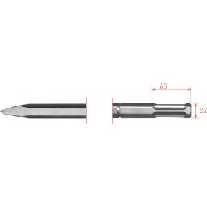 Rotec 215.65 zeskant puntbeitel 22 mm L=500 mm 215.6506