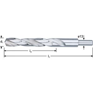 Rotec 105 HSS-G spiraalboor DIN 338 type N d2=13 diameter 13,5x108x160 mm 105.1350