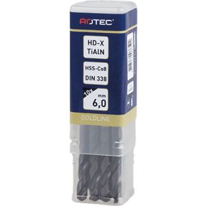 Rotec 114C HSS-E spiraalboor DIN 338 type HD-X TiAlN diameter 5,8x57x93 mm 114.0580C