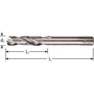 Rotec 130 HSS-G plaatwerkboor DIN 1897 type N diameter 5,0x26x62 mm set 10 stuks 130.0500