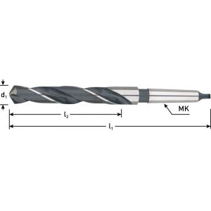 Rotec 170 HSS MK2-spiraalboor DIN 345 type N diameter 18,0x130x228 mm 170.1800