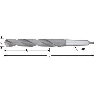 Rotec 177 HM MK1-spiraalboor DIN 345 type N HM-bezet diameter 13,5x108x189 mm 177.1350