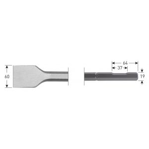 Rotec 215.35 zeskant spadebeitel met uitsparing 19 mm 60x450 mm 215.3521