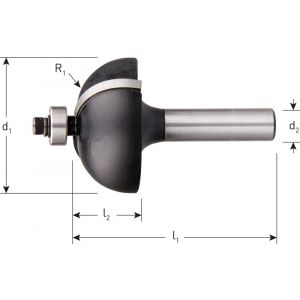 Rotec 270 HM halfholprofielfrees lager Silver-Line d2=8 mm diameter 35,0 mm 270.0235