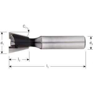 Rotec 270 HM zwaluwstaartfrees Silver-Line diameter 12,7 mm 15 graden d2=8 mm 270.0713