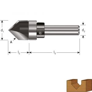 Rotec 271 HM V-groeffrees 90 graden lager Gold-Line diameter 12 mm d2=8 mm 271.10.1200