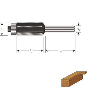 Rotec 271 HM kantenfrees Z3 Gold-Line diameter 12,7x25,4 mm d2=8 mm met geleidelager 271.27.1271